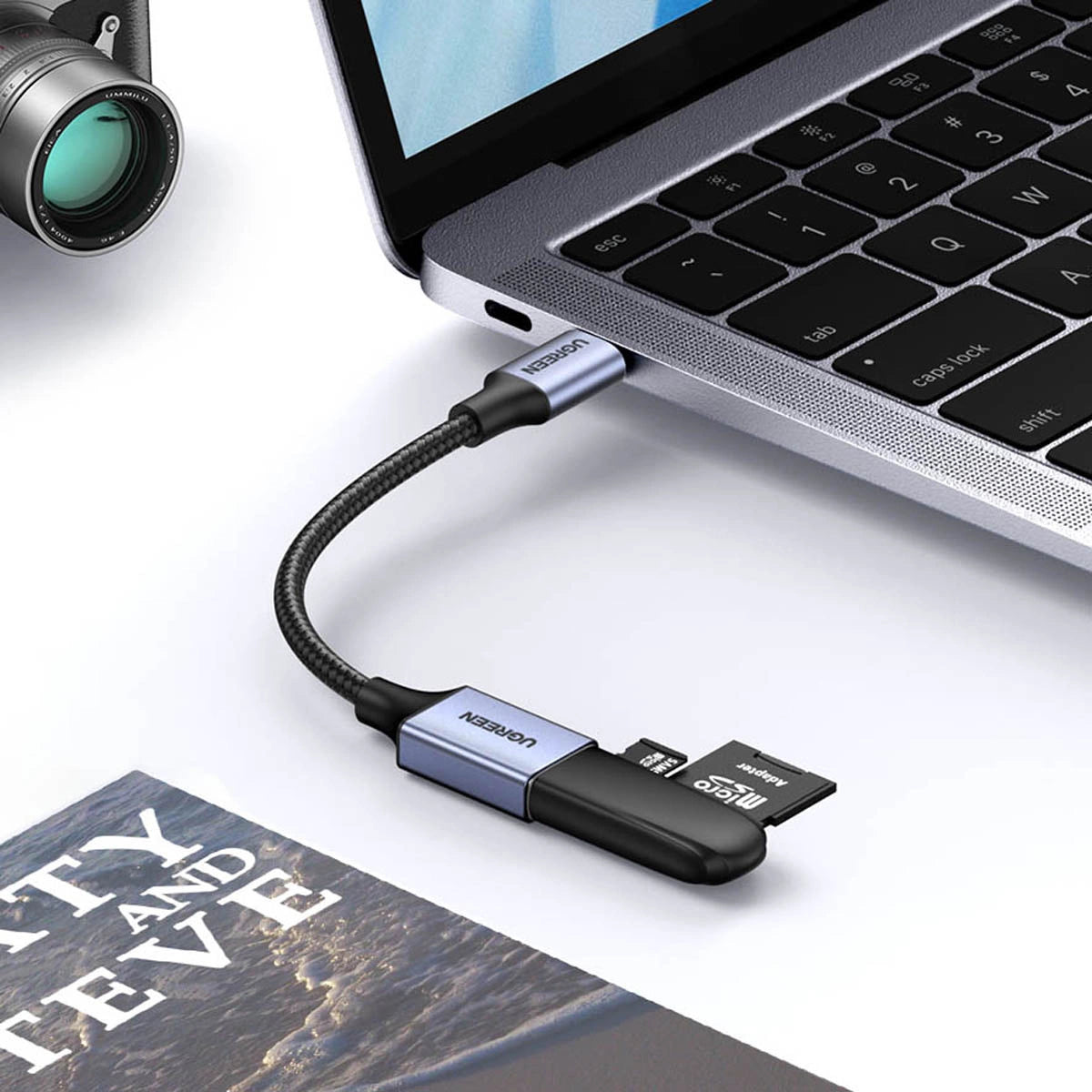 UGREEN US378 70889 USB-C to USB-A OTG Adapter Cable 0.5 ft Black