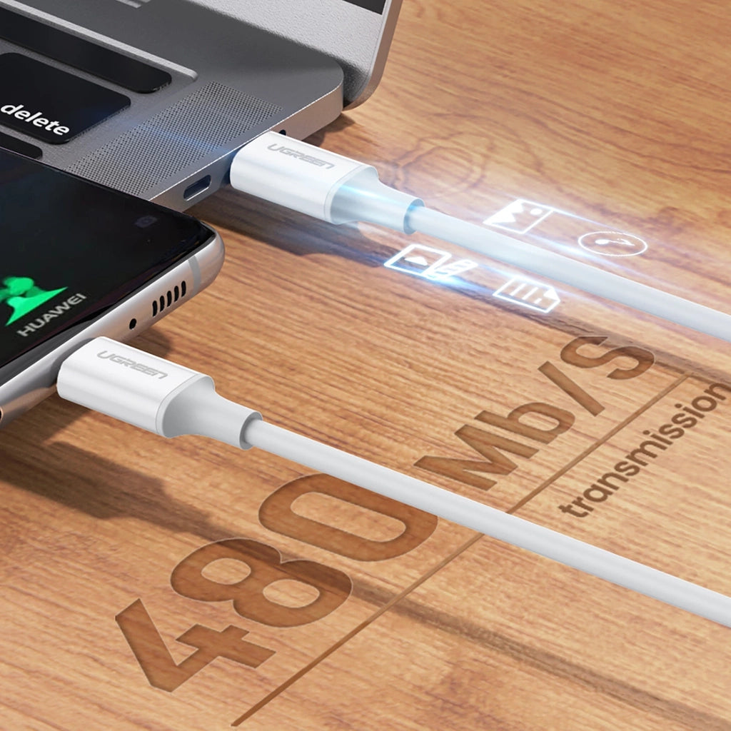 UGREEN US264 60518 USB-C to USB-C 60W PD Cable 3.3 ft White