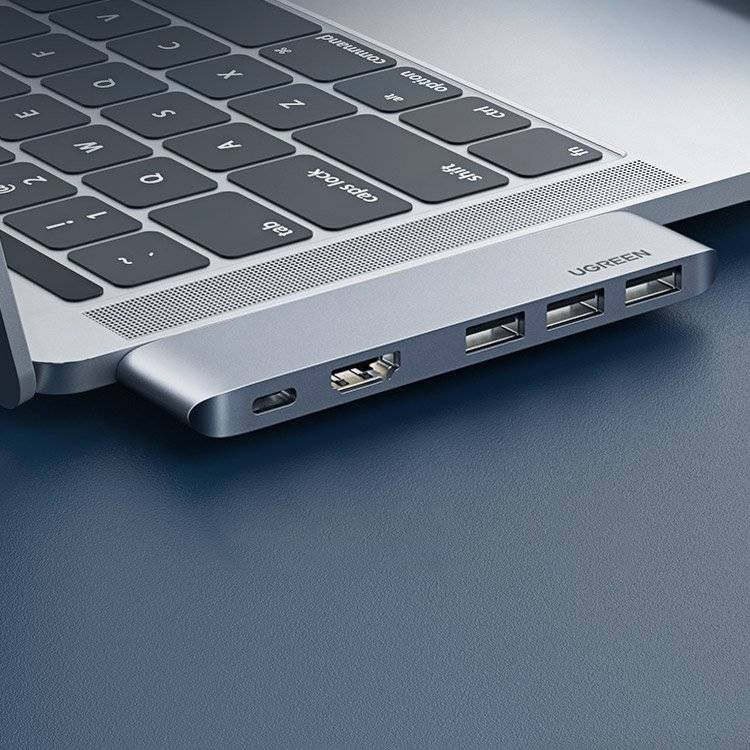 UGREEN CM251 5-in-1 Dual USB-C Hub with 4K HDMI, 3x USB 3.0, and 100W PD for MacBook Pro 60559