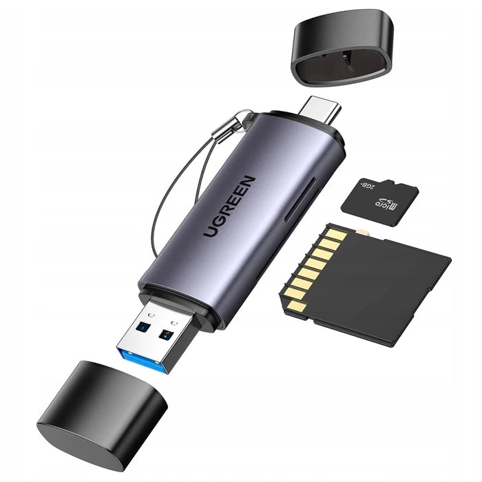 UGREEN CM185 50706 USB 3.0 USB-C SD Micro SD Card Reader Gray