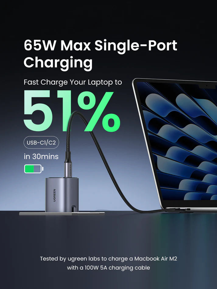 UGREEN Nexode S X553 45225 65W GaN 3-Port USB-C Fast Charger