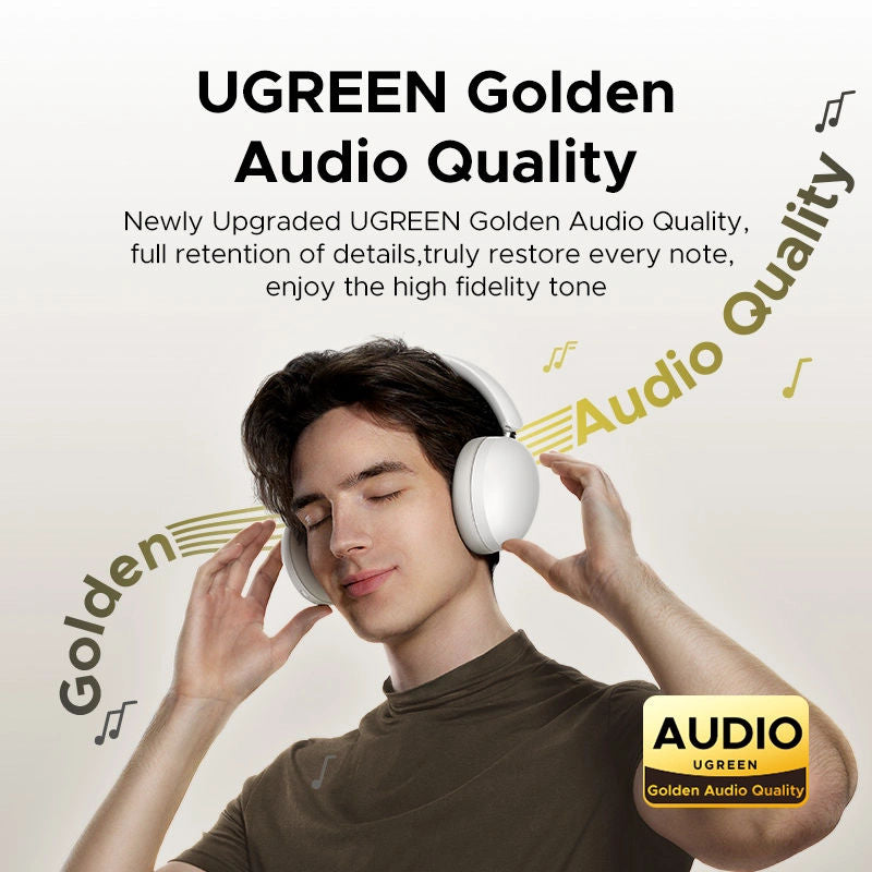 UGREEN Studio Max2 HP205 80Hr Wireless Headphone Light Gray 45017