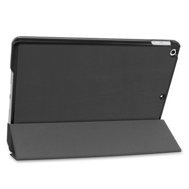 iPad 7th Gen 10.2 2019 Leather Tri-Fold Case with Pencil Holder Silicone Back Shell