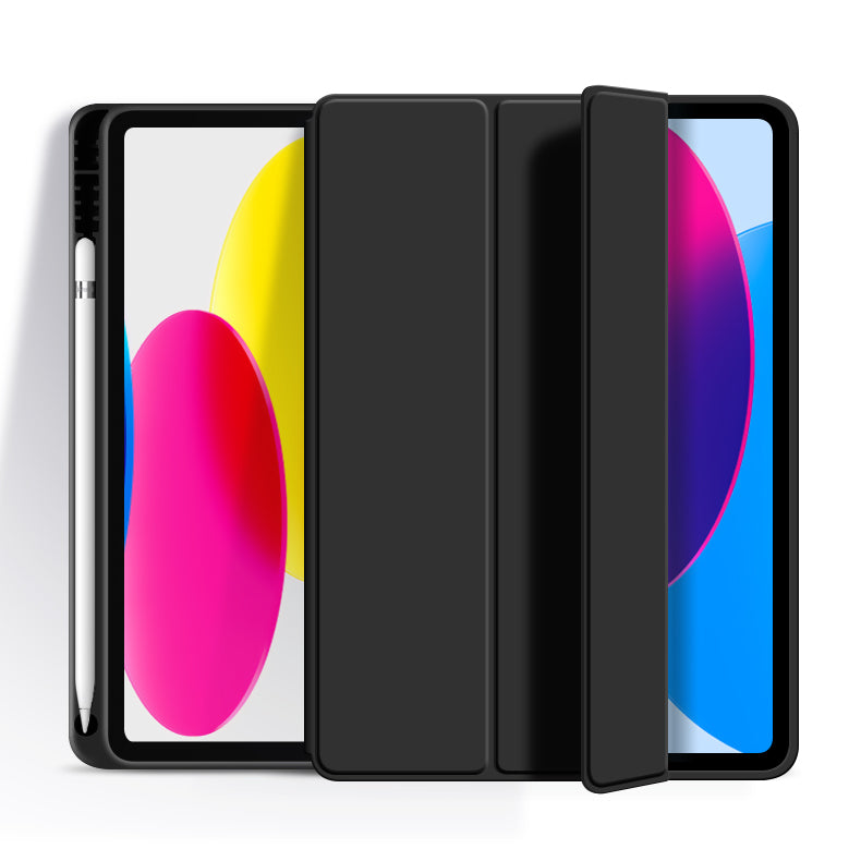 Tri-Fold Cover Case for iPad Air 13 2026 M4 with Pencil Holder Slot Silicone Back Shell