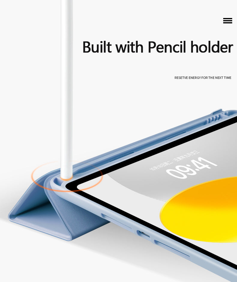 Tri-Fold Cover Case for iPad Air 13 2026 M4 with Pencil Holder Slot Silicone Back Shell