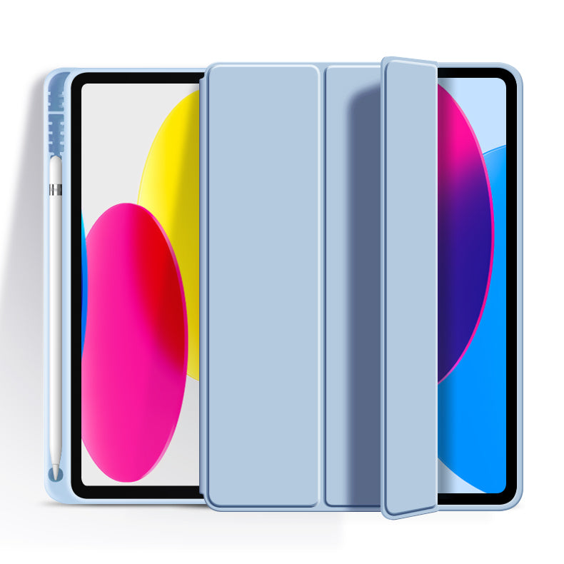 Tri-Fold Cover Case for iPad Air 13 2026 M4 with Pencil Holder Slot Silicone Back Shell
