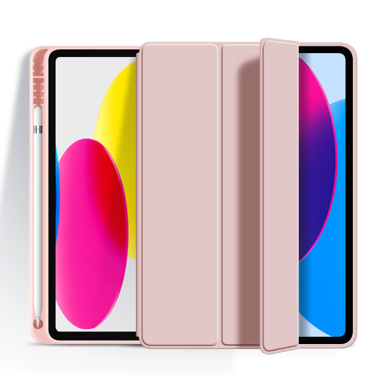 Tri-Fold Cover Case for iPad Air 13 2026 M4 with Pencil Holder Slot Silicone Back Shell