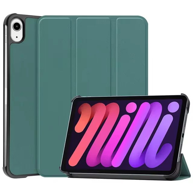 iPad Mini 7 2024 8.3 Inch Tri-Fold Leather Stand Hard Smart Cover with Pencil Holder Slot