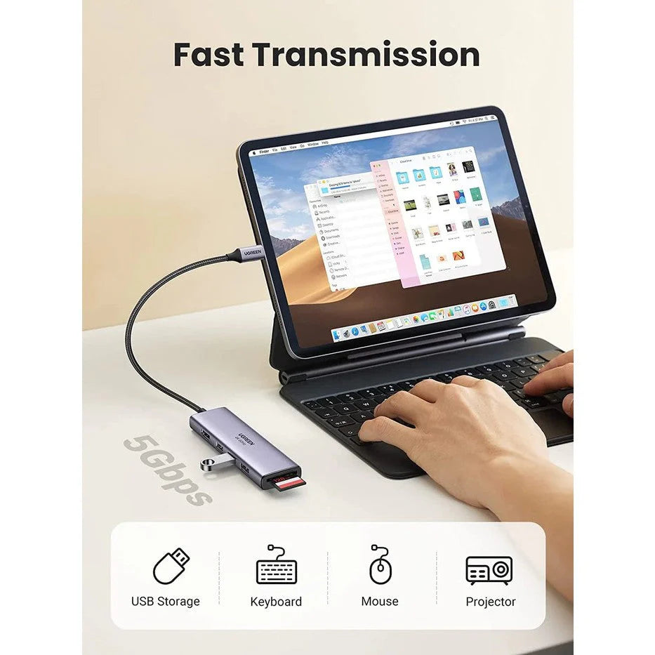 UGREEN CM511 20956A 6-in-1 USB-C Hub with 4K HDMI 3x USB-A 3.0 SD/TF