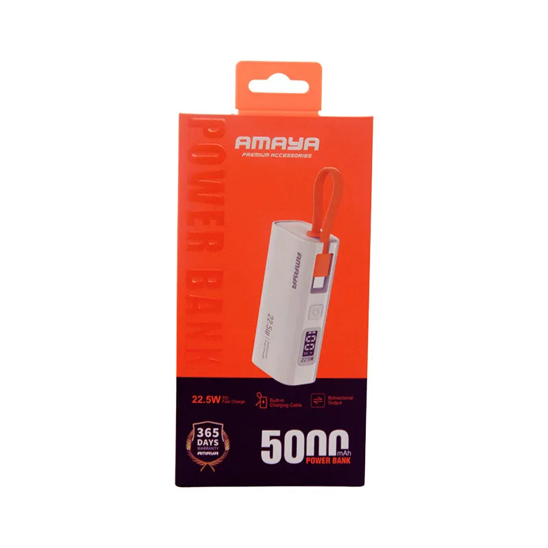 APB-FD39 22.5W 5000mAh Power Bank with Built-in Cable