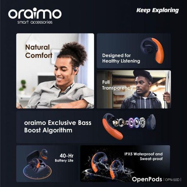 Oraimo OpenPods Open-Ear Wireless Earphones OPN-50D