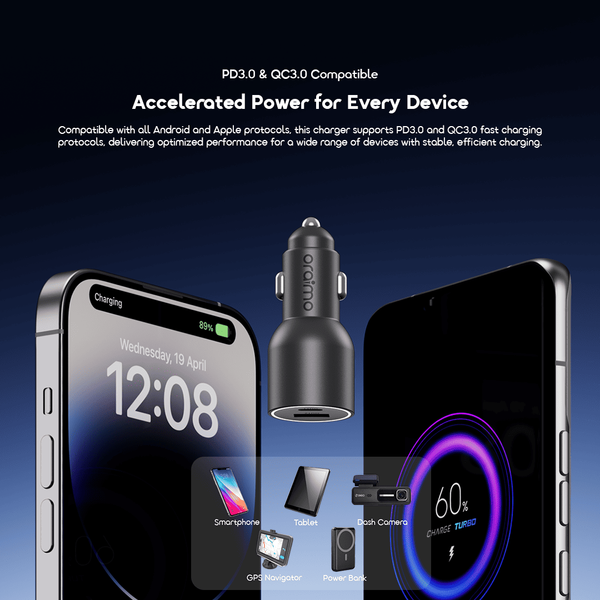 Oraimo PowerDrive 7691 Pro 69W Dual Super Car Charger OCC-7691D