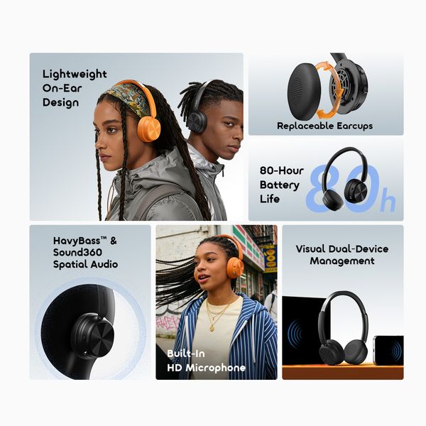 Oraimo BoomPop Air Lightweight On-Ear Wireless Headphones OHP-316