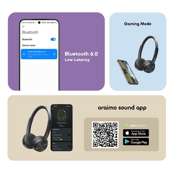 Oraimo BoomPop Air Lightweight On-Ear Wireless Headphones OHP-316