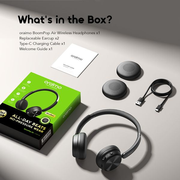 Oraimo BoomPop Air Lightweight On-Ear Wireless Headphones OHP-316