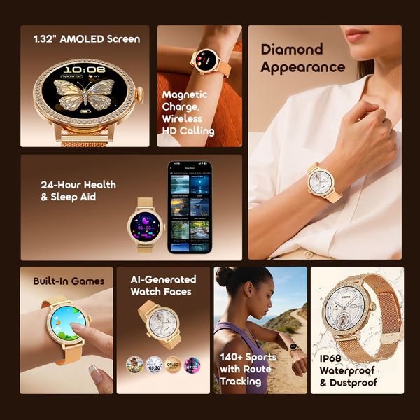 Oraimo Watch Muse 2 1.32" AMOLED Diamond Appearance Smart Watch OSW-833N