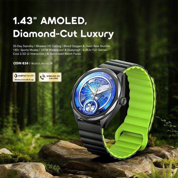 Oraimo Watch Nova 2R 1.43" AMOLED 35-Day Standby Smart Watch OSW-834
