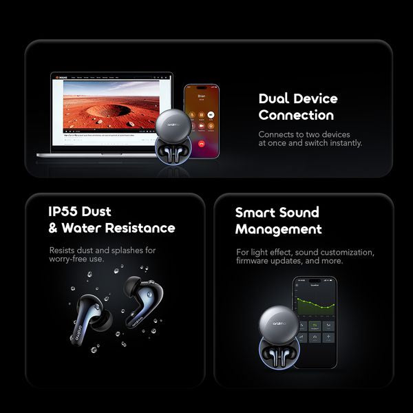 Oraimo SpaceBuds 2 AI Smart 45hrs Playtime True Wireless Earbuds OTW-631