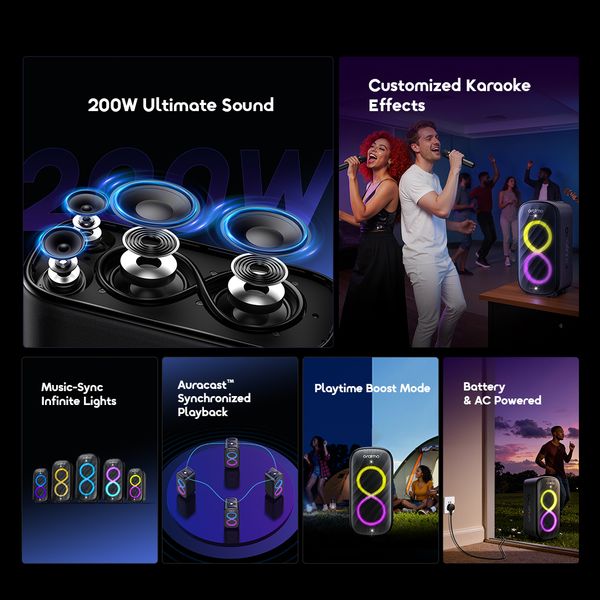 Oraimo SpaceBox Max 200W Auracast Wireless Speaker OBS-982