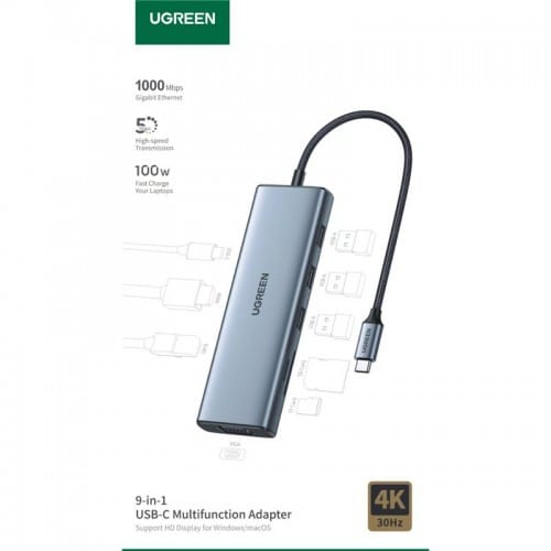 UGREEN 15600 9-in-1 USB-C Docking Station 4K HDMI VGA 100W PD