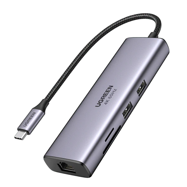 UGREEN CM512 60515 7-in-1 USB-C Hub 4K HDMI 100W PD Gray