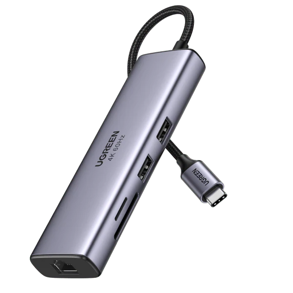 UGREEN CM512 60515 7-in-1 USB-C Hub 4K HDMI 100W PD Gray