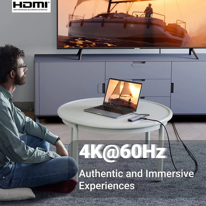 UGREEN CM512 60515 7-in-1 USB-C Hub 4K HDMI 100W PD Gray