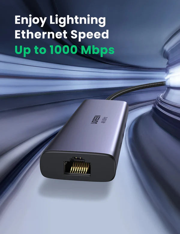 UGREEN CM512 60515 7-in-1 USB-C Hub 4K HDMI 100W PD Gray