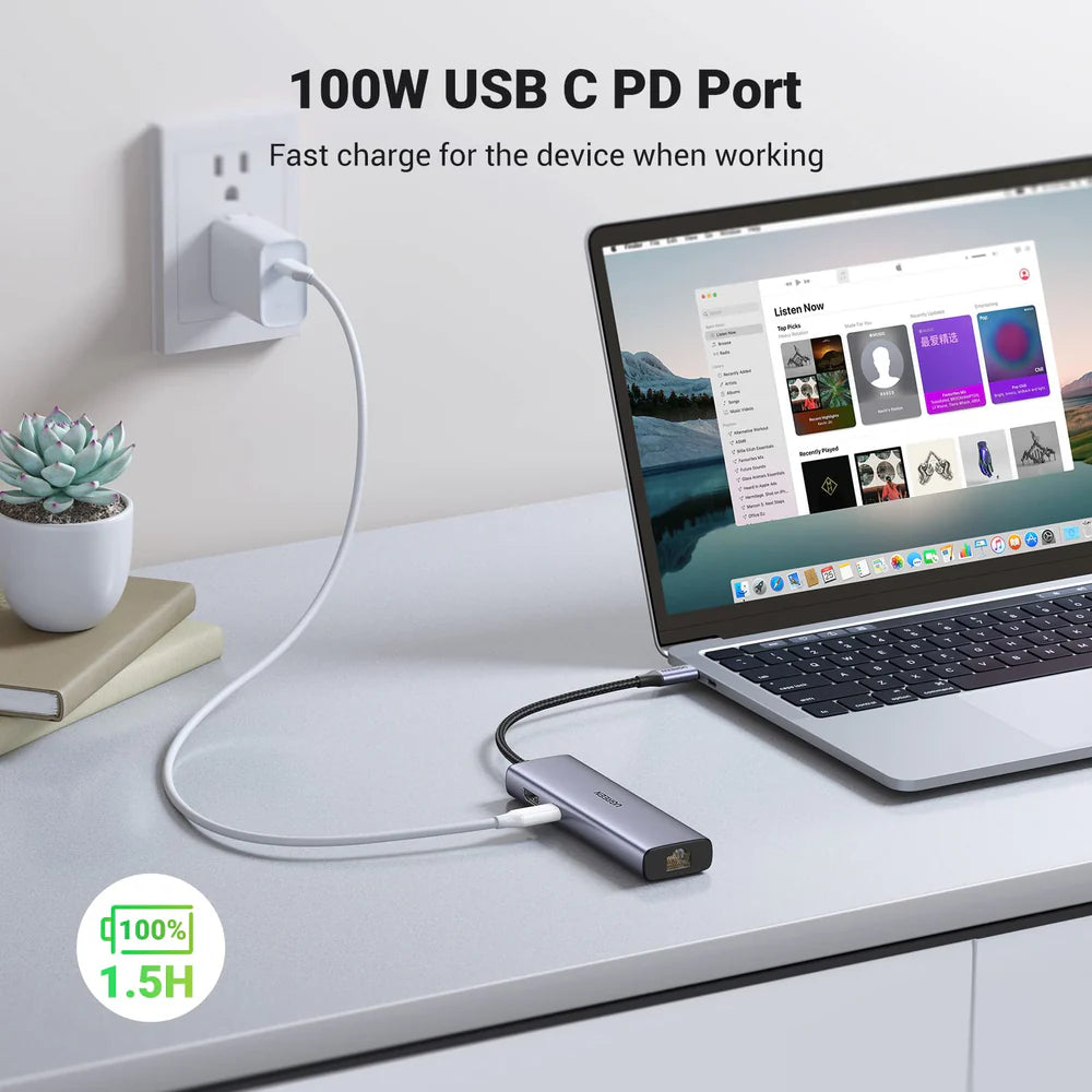 UGREEN 90568 7-in-1 USB-C Hub 4K HDMI 100W PD Gigabit Ethernet SD/TF Card Reader
