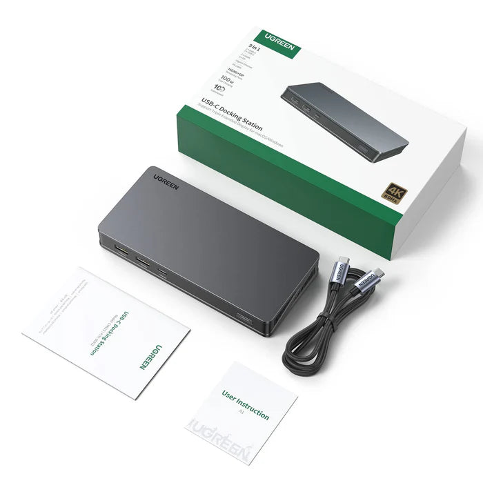 UGREEN CM615 90912 USB-C 9-in-1 Docking Station Dual HDMI DP 85W PD