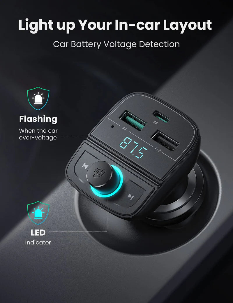 UGREEN CD229 80910 Bluetooth FM Transmitter Car Charger PD 20W QC 3.0