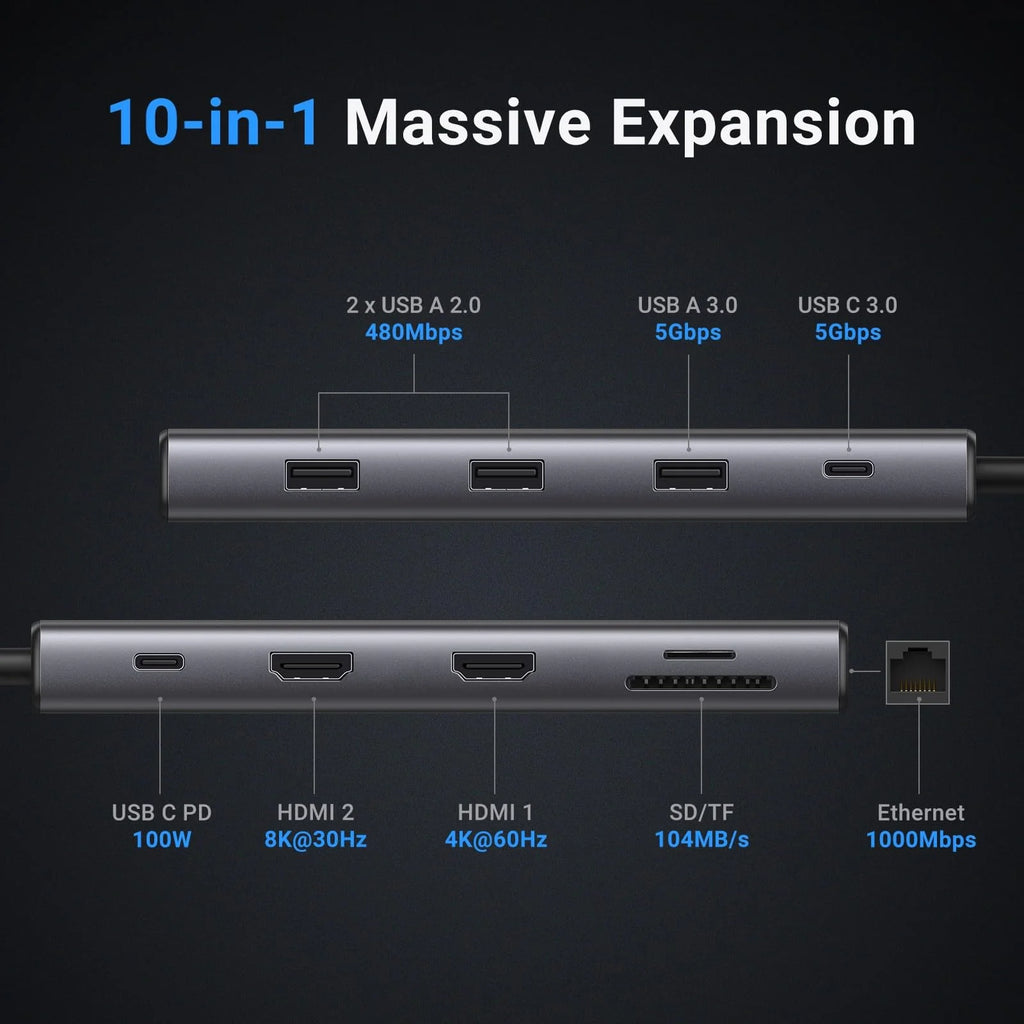 UGREEN CM639 15534 Revodok Pro 210 10-in-1 USB-C Hub