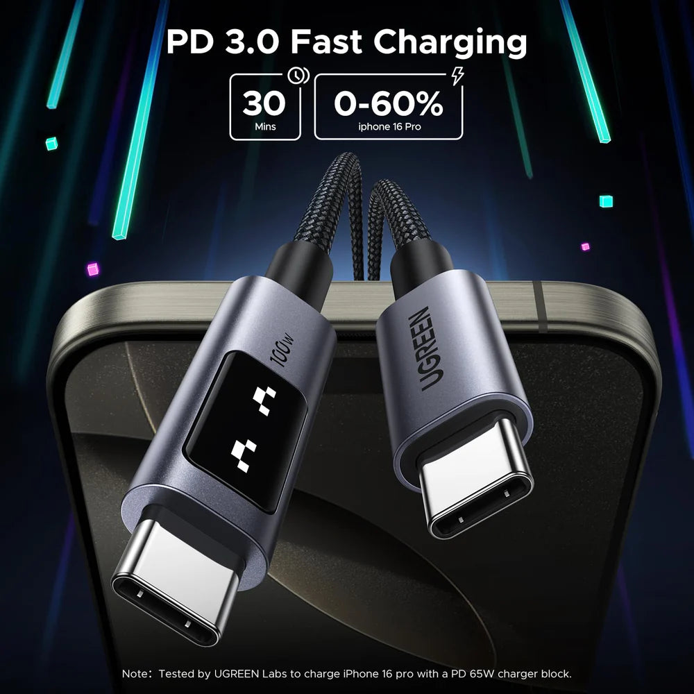 UGREEN Uno 100W USB-C to USB-C Fast Charging Cable 3.3 ft L509 35501