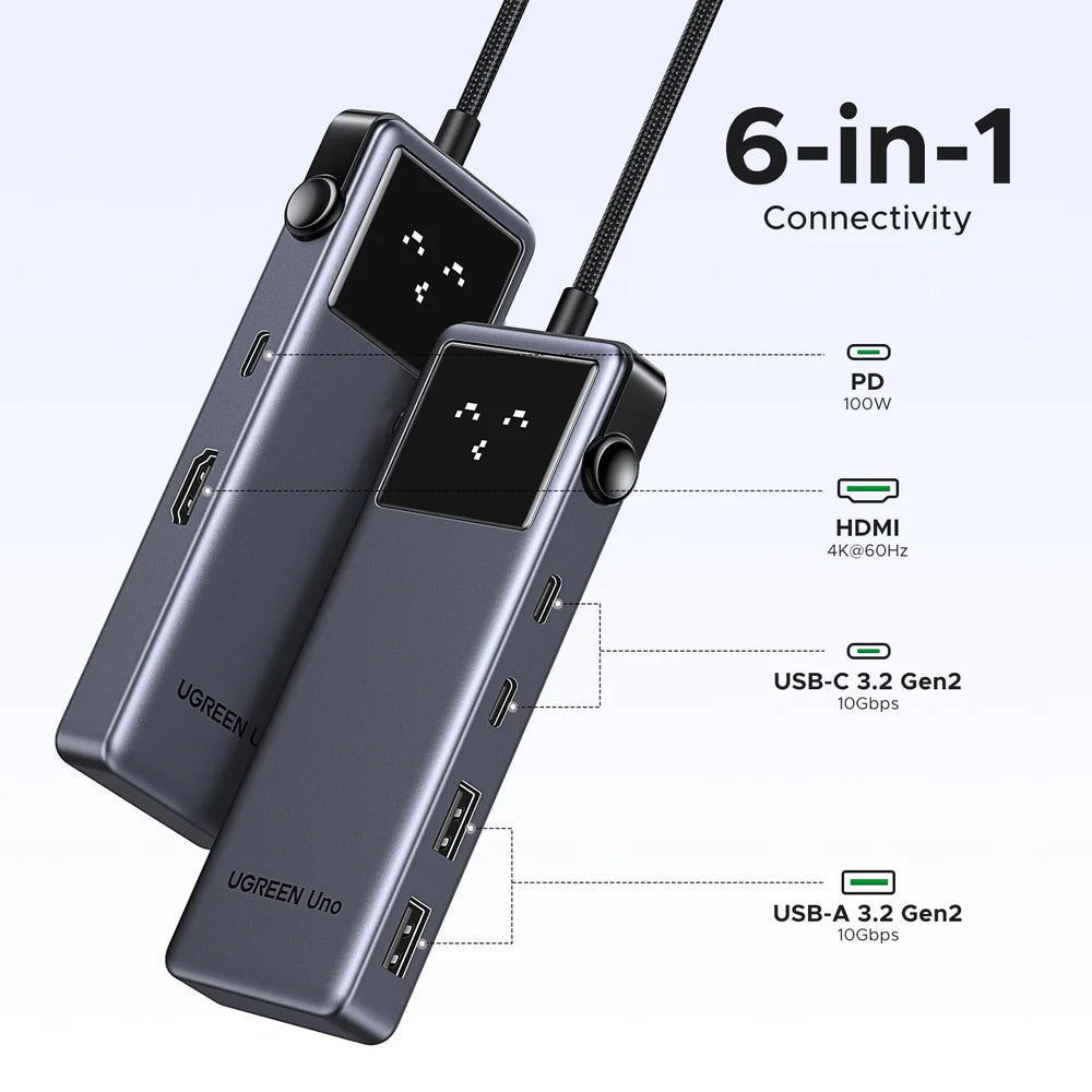 UGREEN CM888 35998 Uno 6-in-1 USB-C Hub 4K HDMI 100W PD