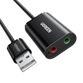 UGREEN US205 30724 USB 2.0 External Stereo Sound Card Adapter 3.5mm Headphone Microphone Jack