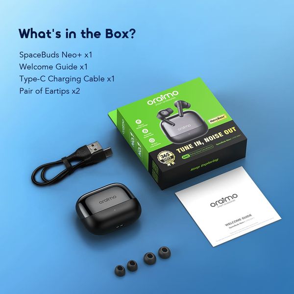 Oraimo SpaceBuds Neo+ ANC Wireless Earbuds OTW-323P